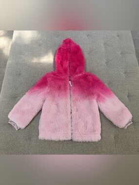 SPLENDID GIRLS FUZZY FAUX FUR PINK ZIP JACKET SIZE 4